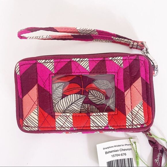 NWT Vera Bradley Pink & Red Patterned Wristlet - Picture 4 of 7